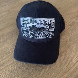 NEW Harley-Davidson Black California Los Angeles Patch Cap-Cotton Adjustable Hat